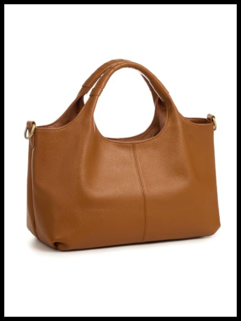 Genuine Leather Satchel Handbag with Detachable Strap, Top Handle Ladies Purse - Picture 1 of 5